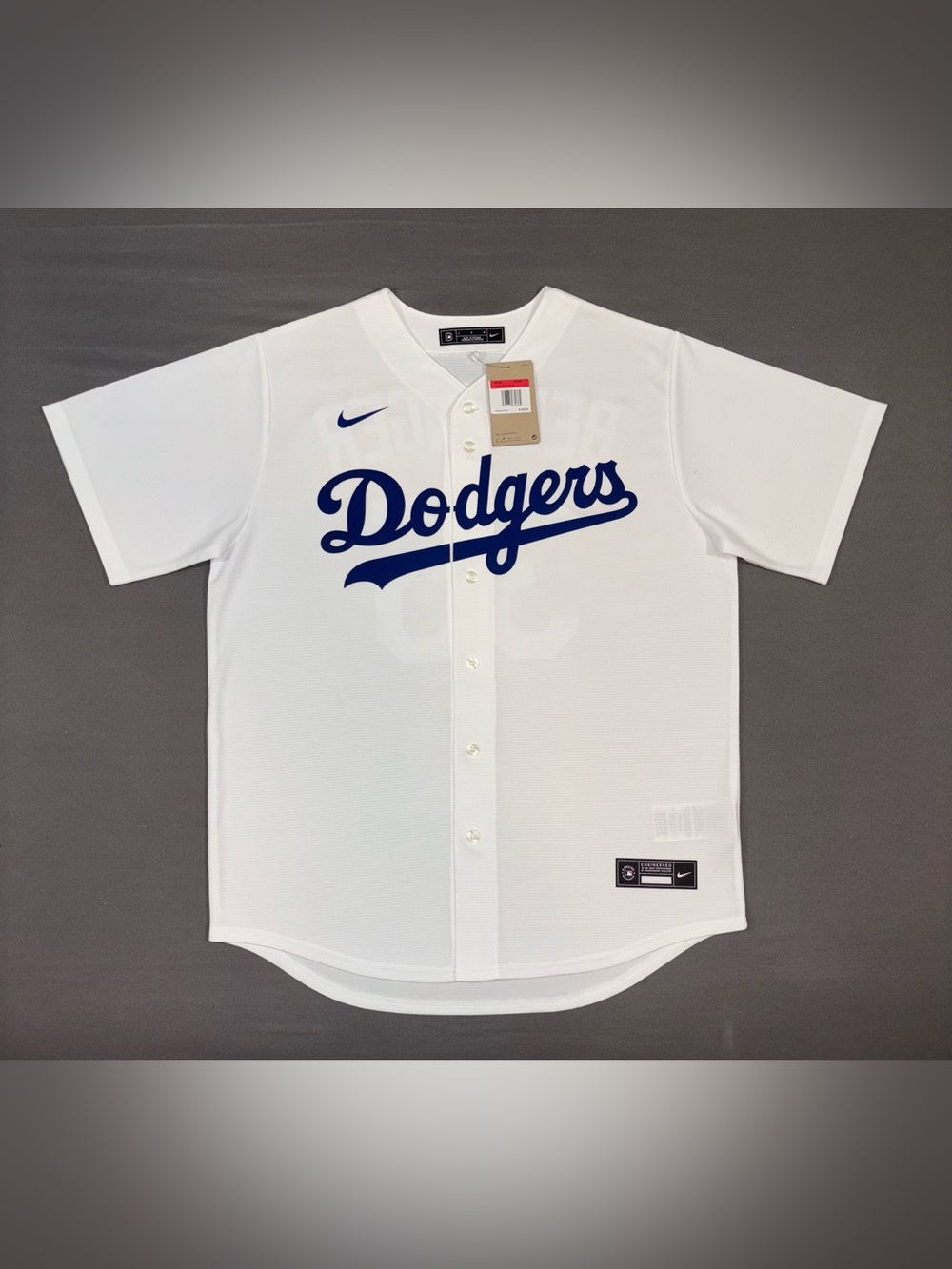 Men’s Nike Los Angeles Dodgers #35 Cody Bellinger MLB Jersey White Size LARGE